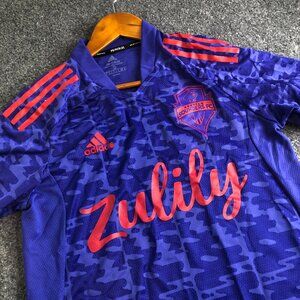 Seattle Sounders FC Prime Blue Alternate Adidas Soccer Jersey Mens Small 2022